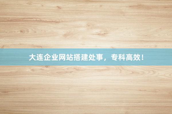 大连企业网站搭建处事,专科高效!