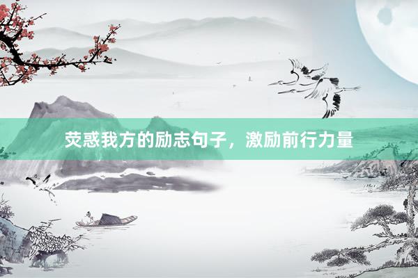 荧惑我方的励志句子，激励前行力量